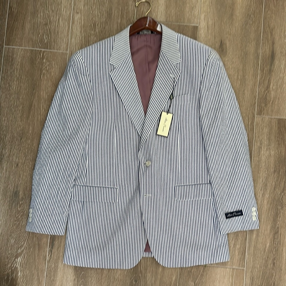 Alan Flusser Men’s seersucker Sport Jacket size 42 Regular NWT